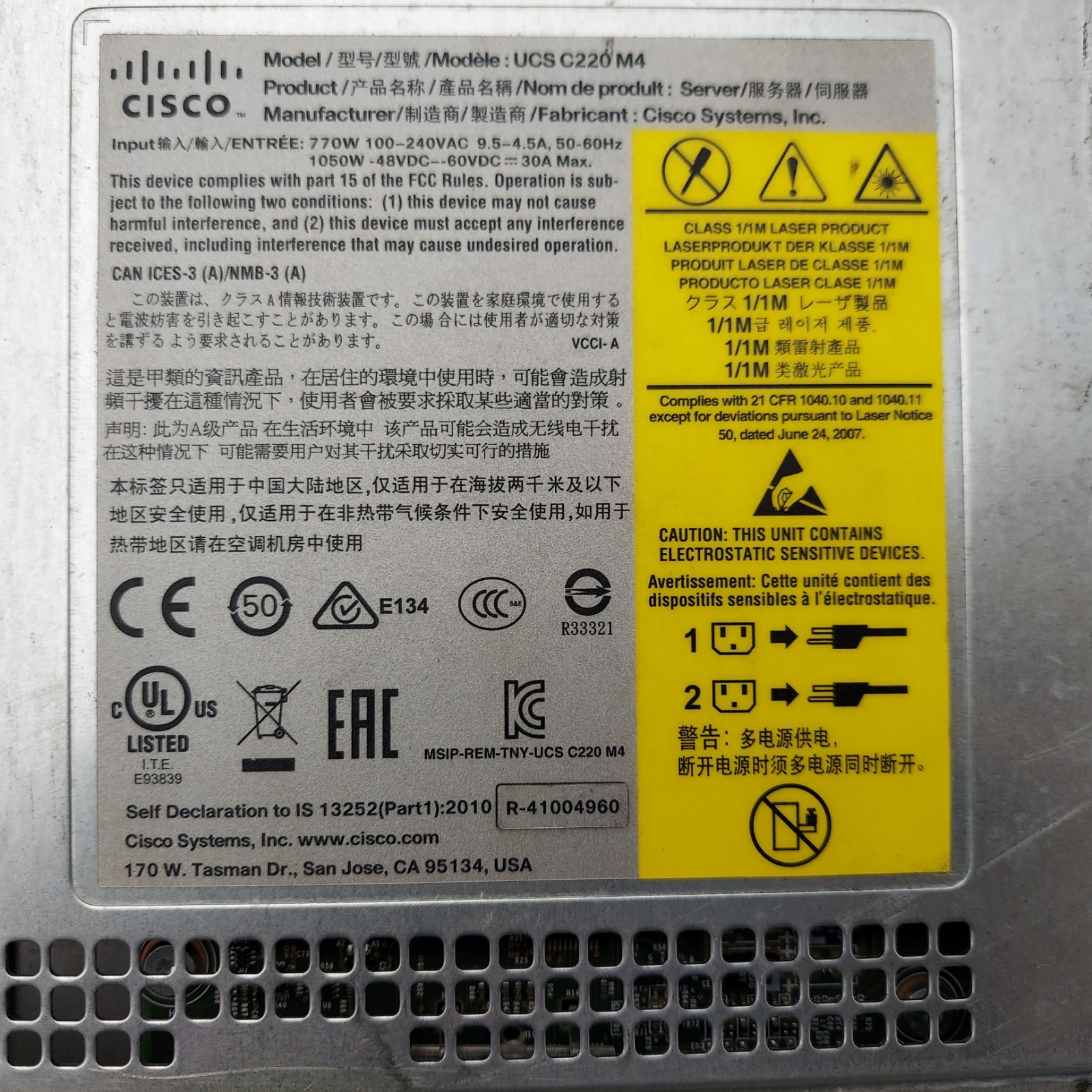 Cisco UCS C220 M4 Xeon E5-2630 v3 2.40Ghz 32GB RAM SAS Controller 6x 300GB HDD