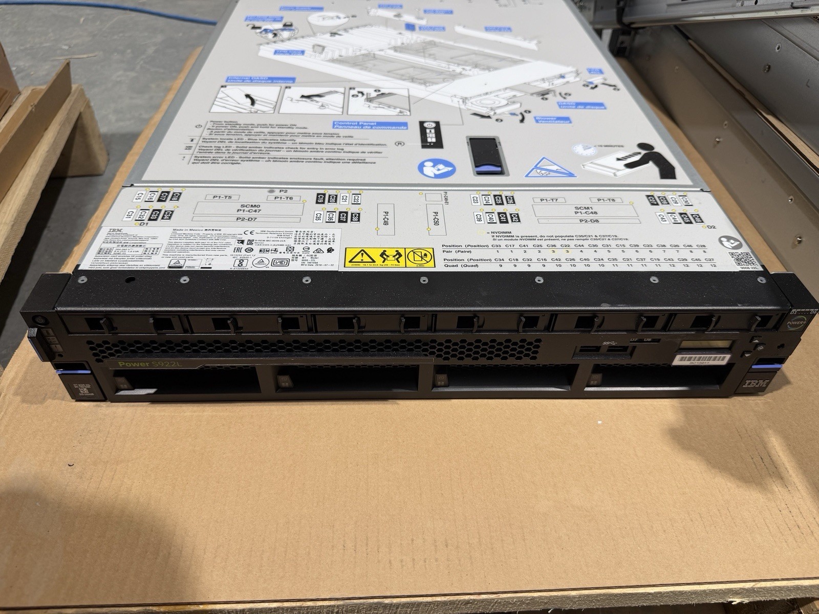 IBM Power 9 Linux L922, 2×6-Core CPU / No RAM / 2 x 1400W PSU / Rails – 9008-22L