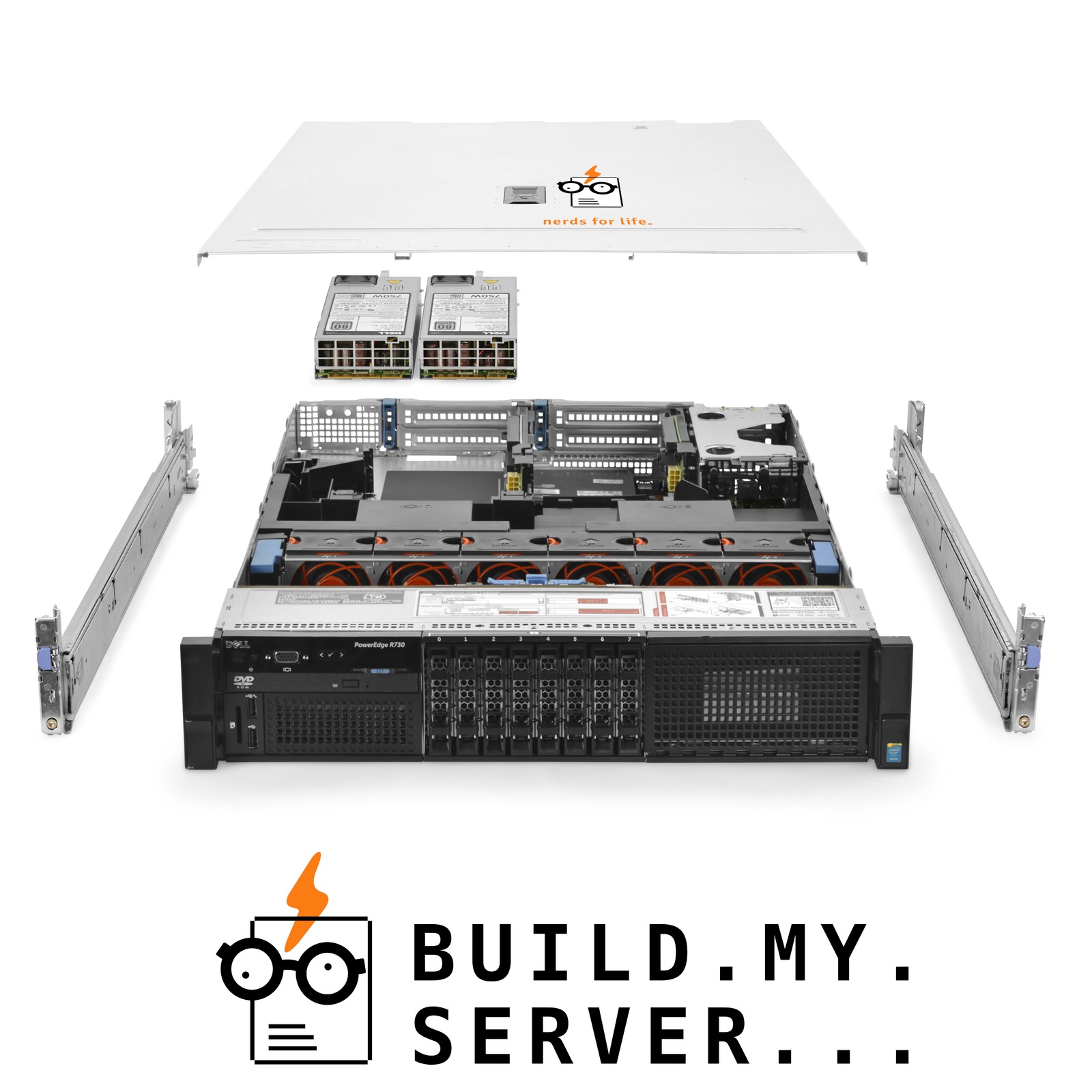 Dell PowerEdge R730 Server 1.90Ghz 12-Core 64GB RAM + 9.6TB SAS 6G HDDs + Rails
