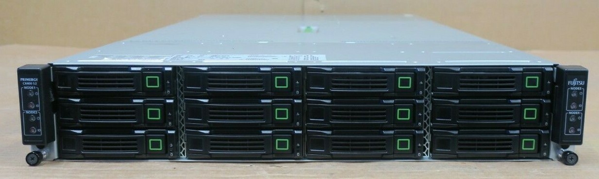 Fujitsu CX400 S2 4-Node 2U Server 8 x Intel XEON Six-Core E5-2620v2 128GB RAM