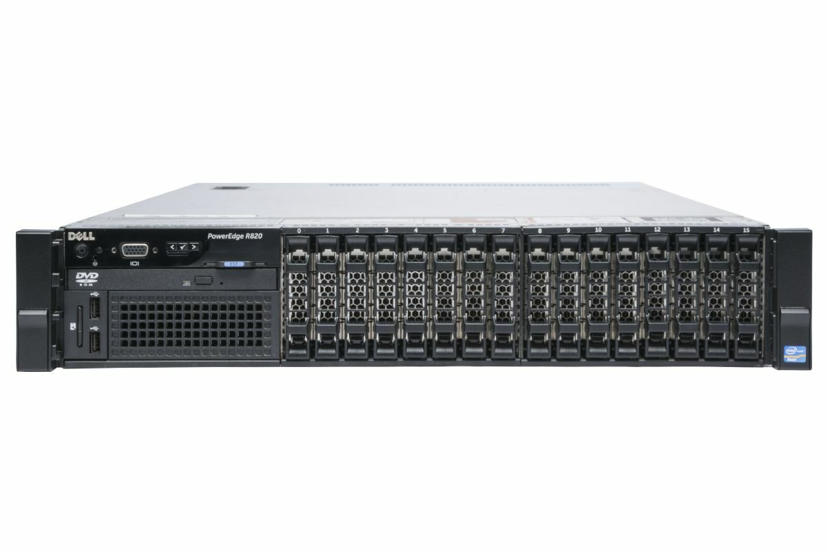 Dell PowerEdge R820 4x Six-Core E5-4610 32GB RAM 16x 2.5″ HDD Bay 2U Rack Server