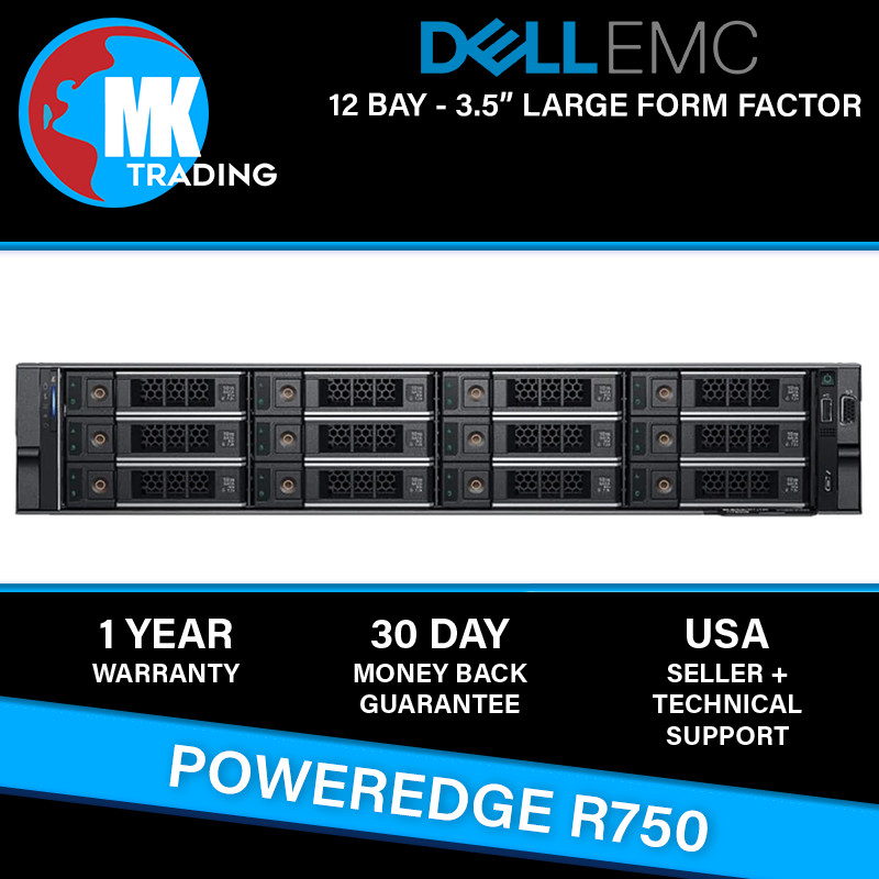 Dell PowerEdge R750 12B LFF 2U Server -V1- Choose CPUs/RAM/Drives – Wholesale