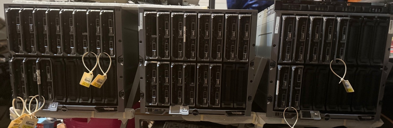 Lot Of 3 Dell M1000E Chassis W/ 11x M630 Blade Server and 21xM620 Blade server