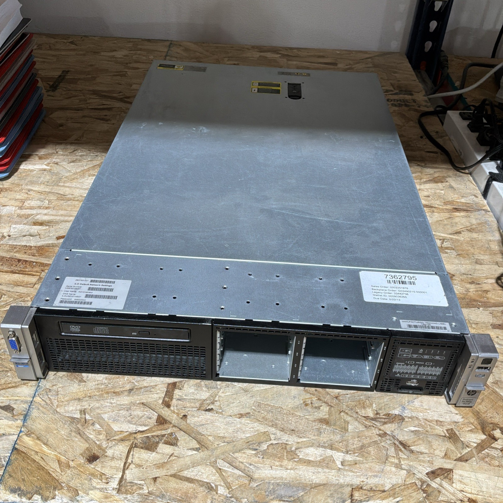 HP Proliant DL380p G8 No CPU No Hard Drive No Ram HD C366