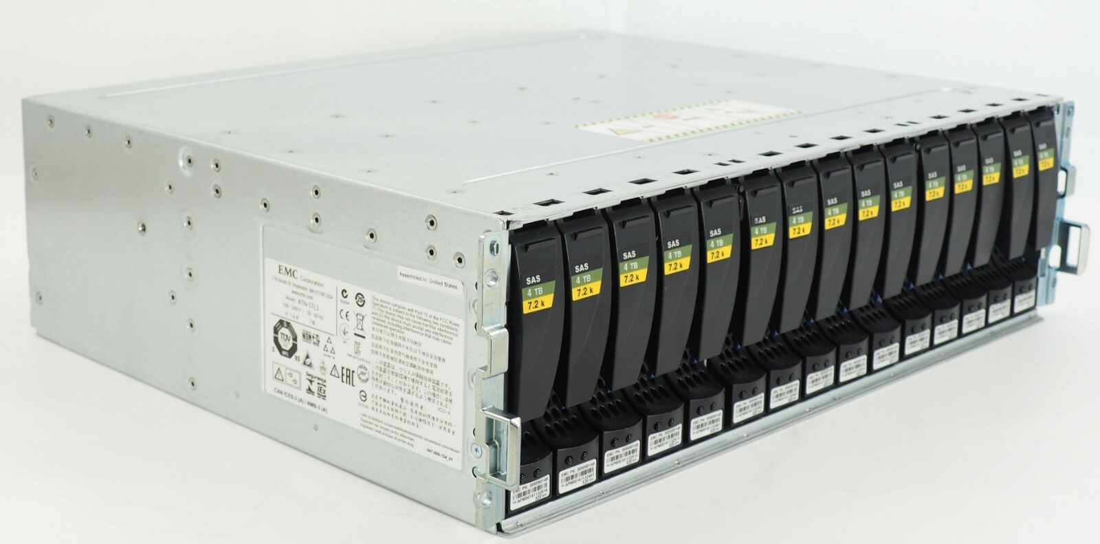 EMC DAE Disk Array SAS KTN-STL3 15x 4TB 7.2k HDD with 2x PSU