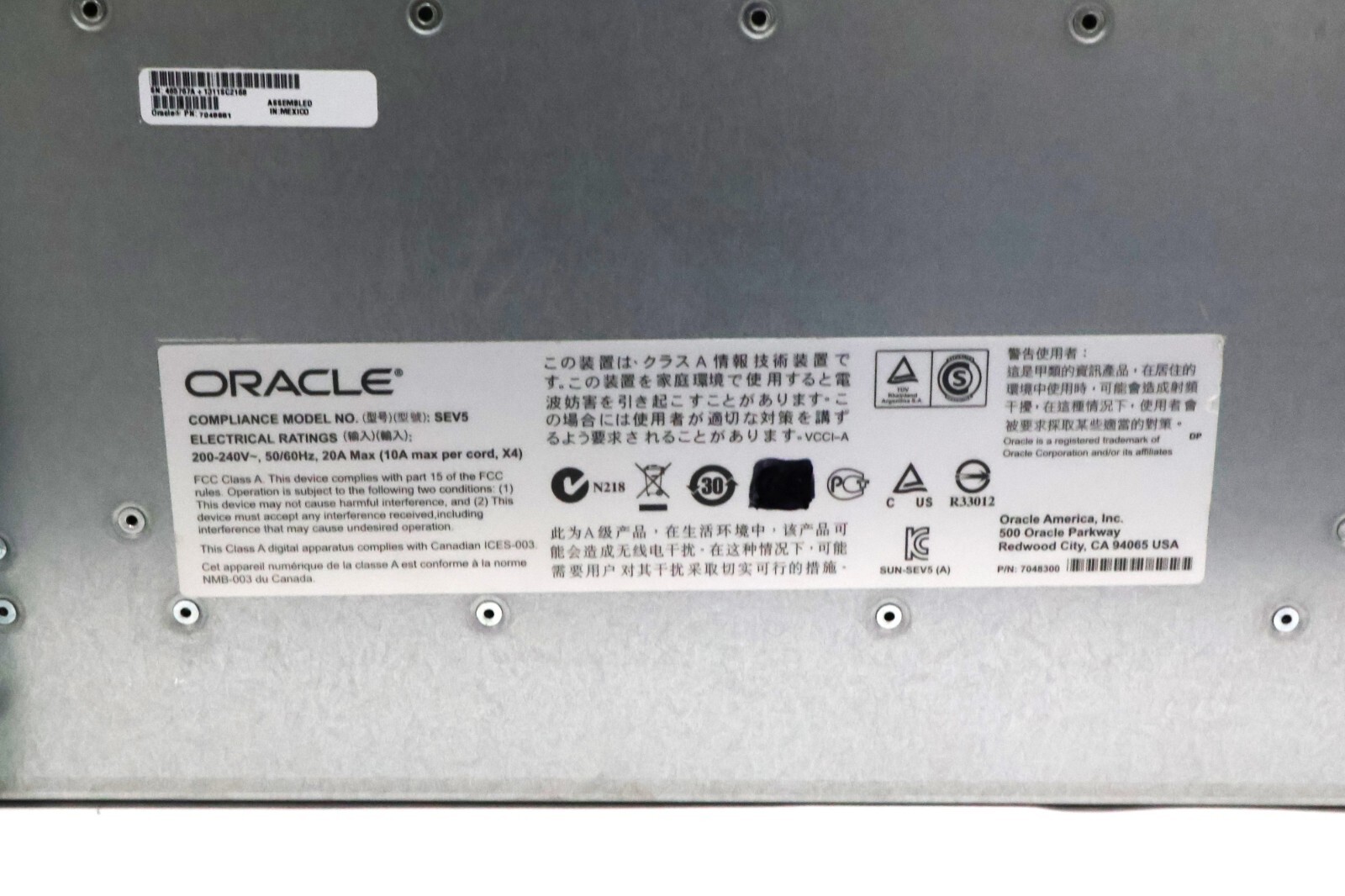 Sun Oracle SPARC T4-4 Server Chassis with 5x Fan Module and HDD Caddies