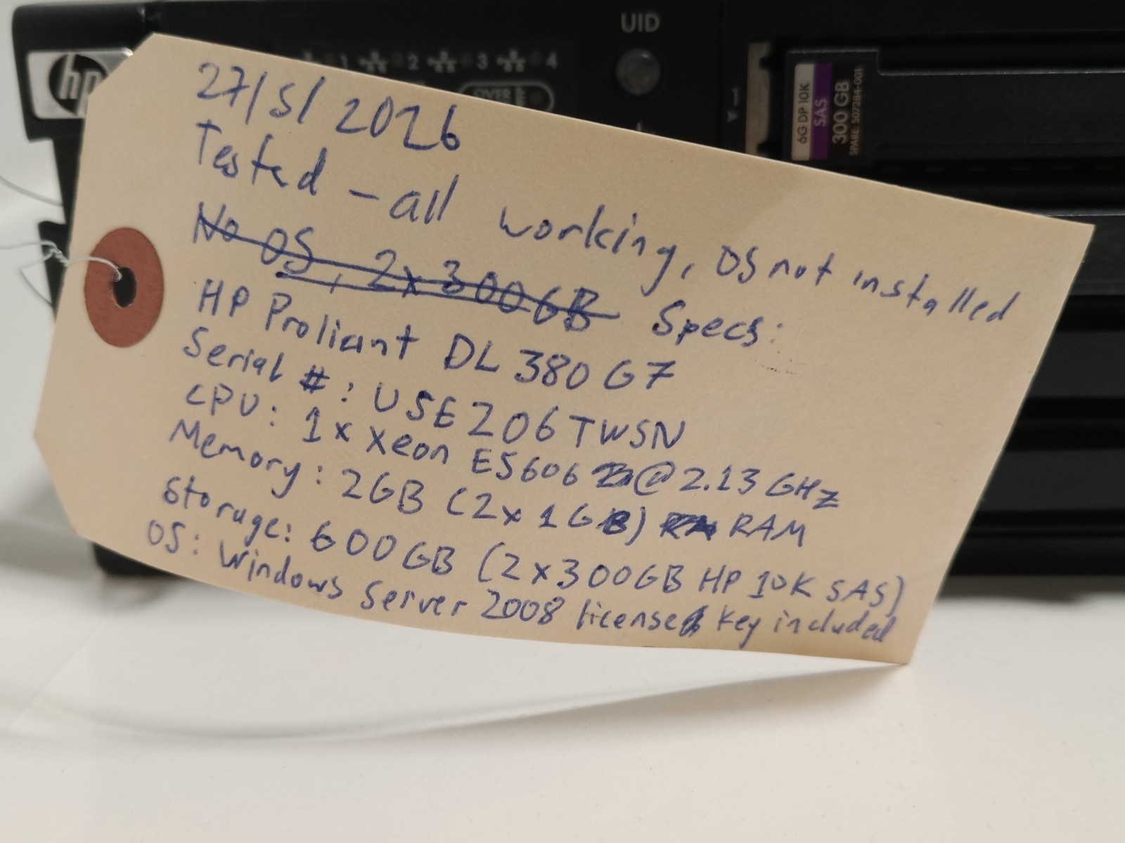 HP ProLiant DL380 G7 2U rack server QT645A Philips Biomed spare as shown