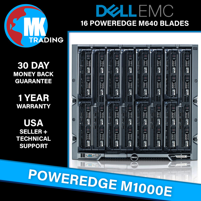 Dell PowerEdge M1000e – 16x M640 Blades -V1- Choose CPUs/RAM/Drives – Wholesale