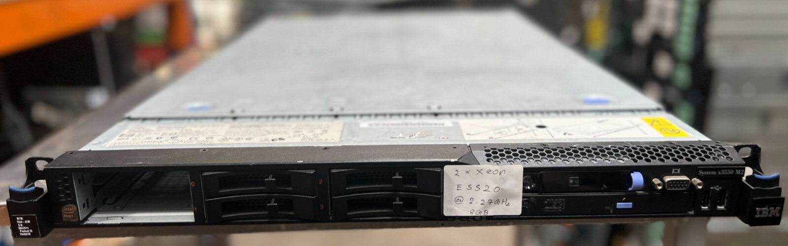 IBM System x3550 M2 Server | 2x Xeon E5520 @2.27GHZ 8GB | 1x Cards | 2x PSU