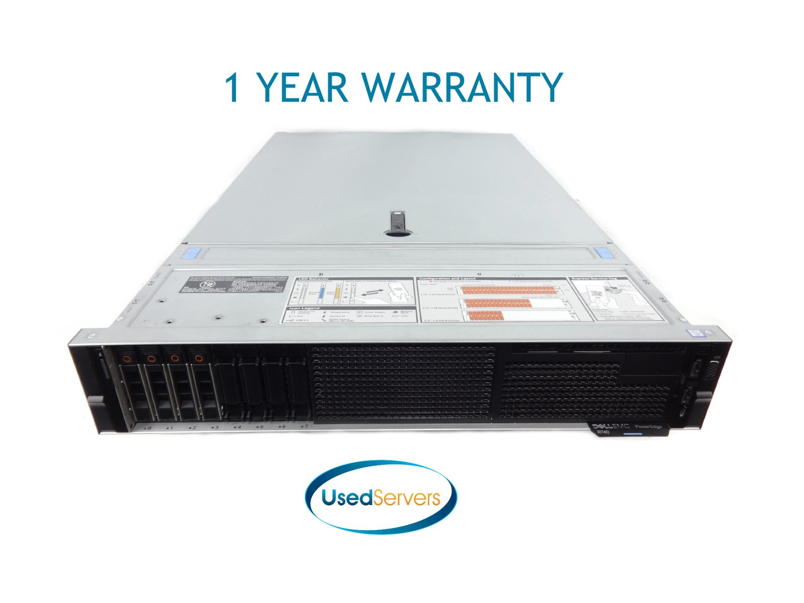 Poweredge R740 8SFF 2x Gold 5118 2.3GHZ=24Cores 32GB 2133 4x 1.2TB 12G H730P