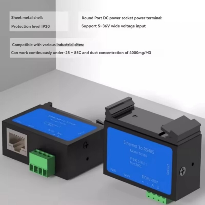 Server Industrial Serial RS485 to Ethernet Converters Modbus RTU Multiple