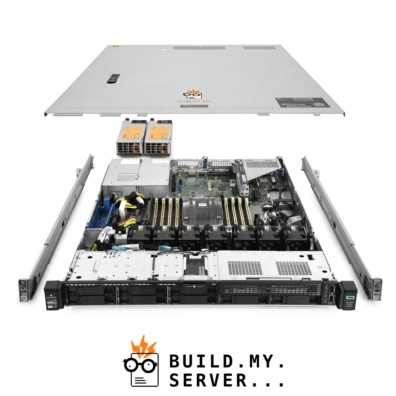 HPE ProLiant DL325 G10 8-Bay NVMe Server 2.1Ghz 16-Core 512GB RAM 31TB SSDs