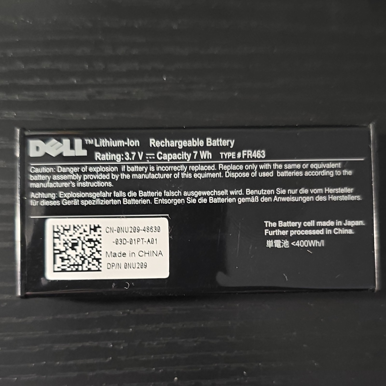 Dell FR463 PowerEdge RAID Controller Battery NU209 PERC 5i 6i H700 R710