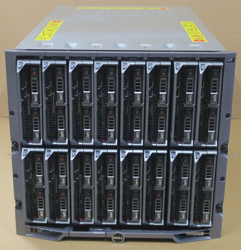 Dell PowerEdge M1000E Chassis W/ 16x M620 Blade Server 8xE5-2680 24xE5-2680v2 ++