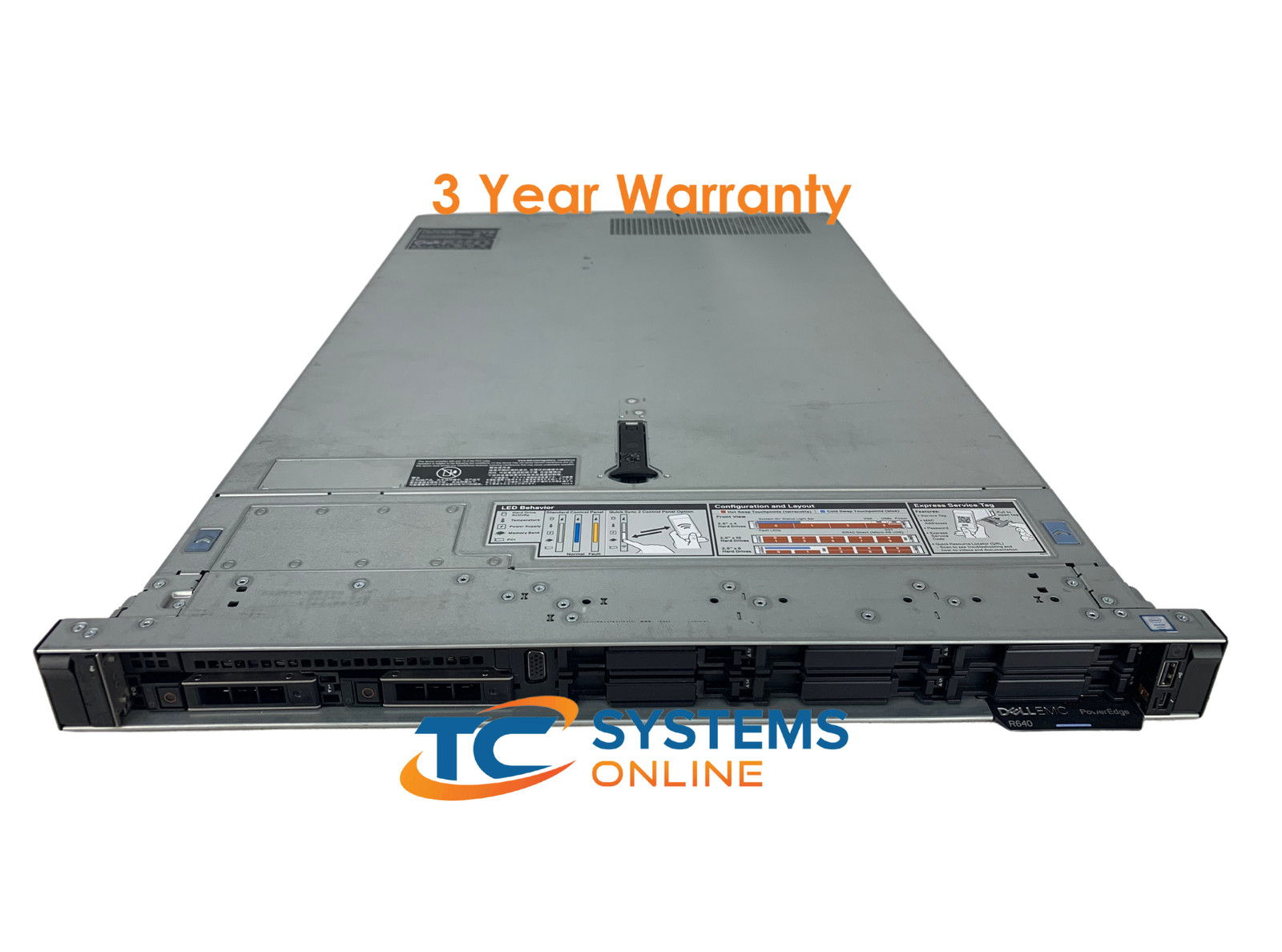 Dell Poweredge R640 2x SLVR 4114 2GHZ =20C/40T 128GB 2x HD TRAY H730