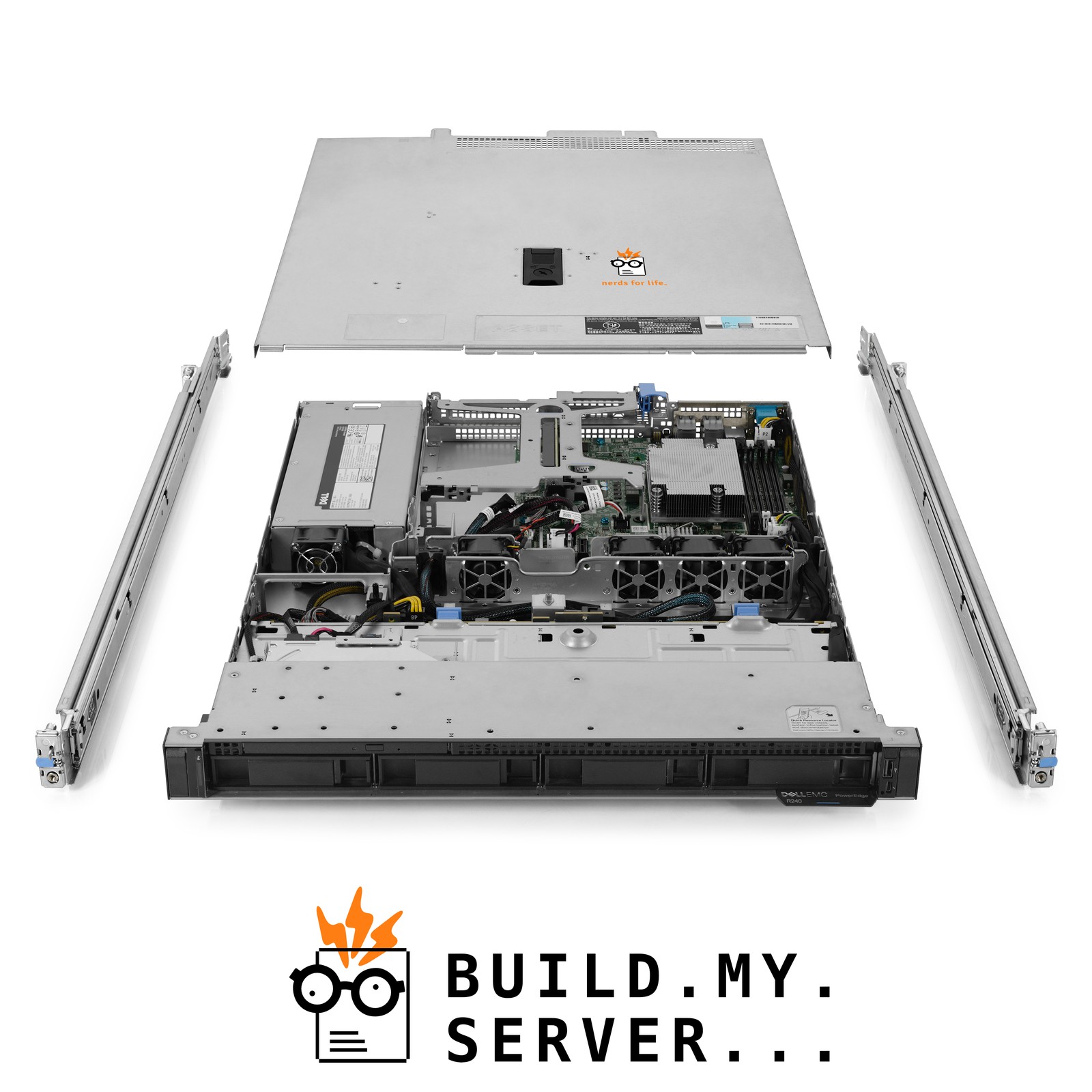 Dell PowerEdge R240 4B LFF Server 3.80Ghz 6-Core 64GB RAM + 72TB HDDs Rails