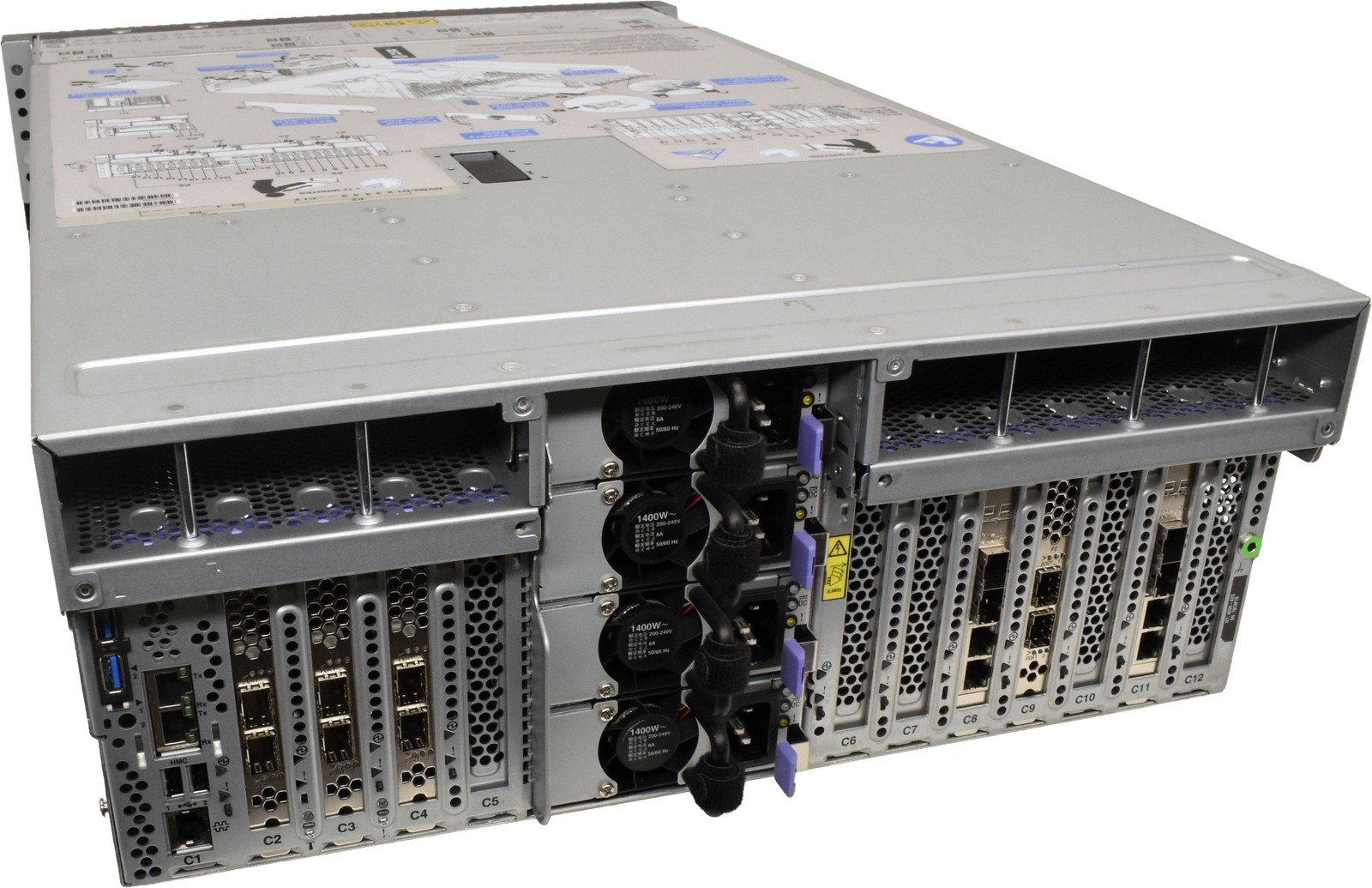 IBM Power S924 Server 2x Power9 CPU 6C 128GB PC4 12x SFF 2.5 4U 4x QLE2692