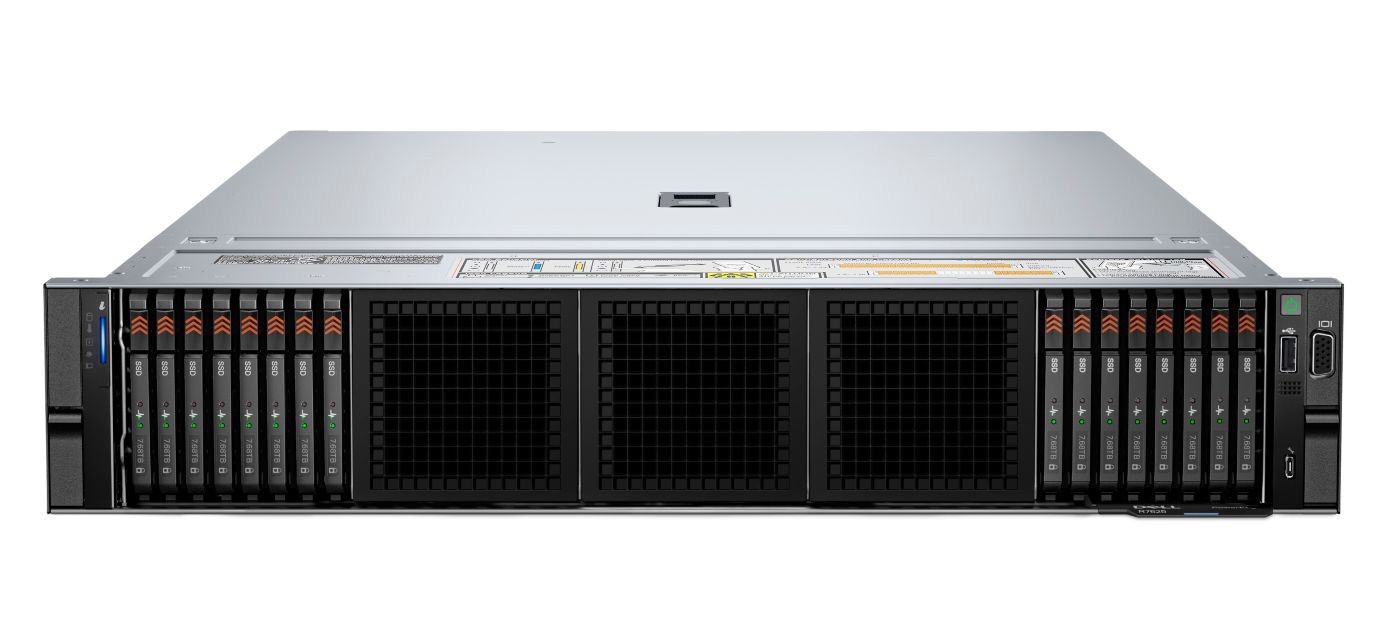 Server Dell R7625 16xE3.S EPYC 9734 512GB H755N 16×7.68TB NVMe 4xL4 24GB 200GbE