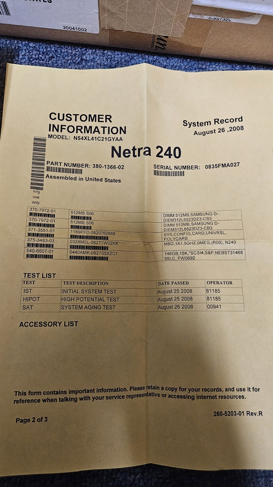 SUN Microsystems Netra 240 Server – N54XL412C21GYAA