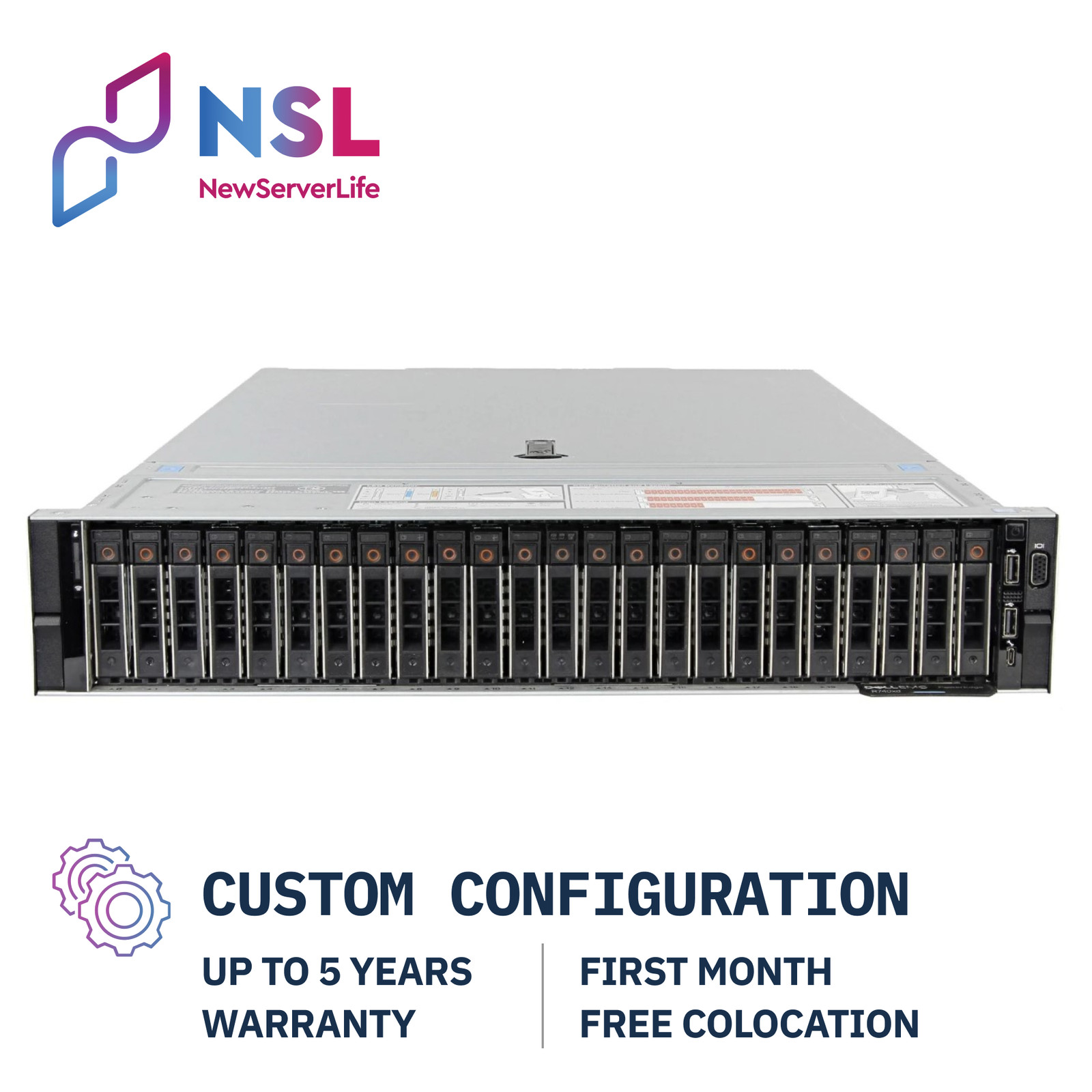 DELL R740xd 24SFF 12NVME Server 2x Gold 6136 3.0GHz =24 Cores 128GB H730p 4xRJ45