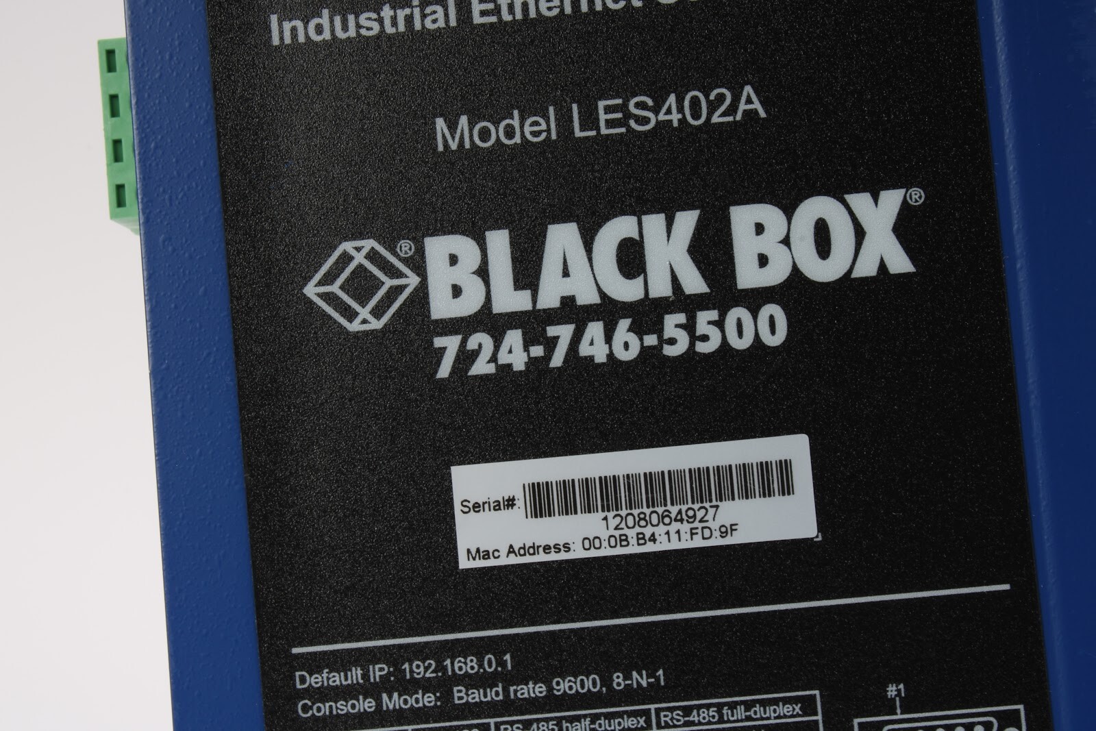Black Box LES402A Industrial Ethernet Serial Server 724-746-5500 – Fair
