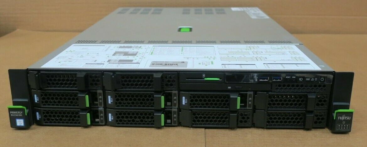 Fujitsu Primergy RX2540 M4 2x 6C Gold 6128 3.4GHz 96GB Ram 5x 1TB HDD 2U Server