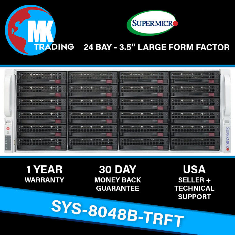 Supermicro SYS-8048B-TRFT 24B LFF 4U Server -V3- Choose CPUs/RAM – Wholesale