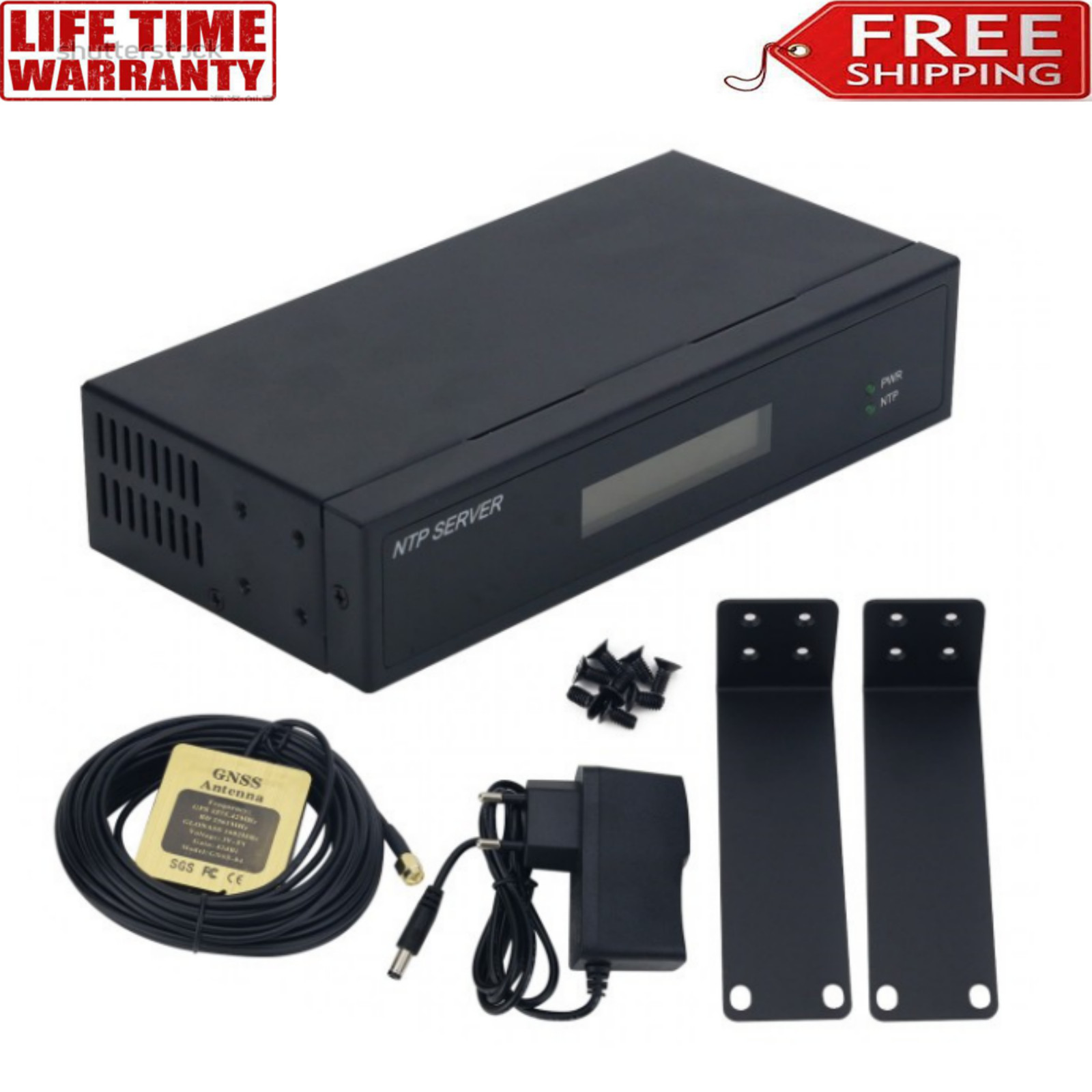 TF-NTP-LITE NTP Server + 10m Antenna Network Time Server +Screen 2 Network Ports